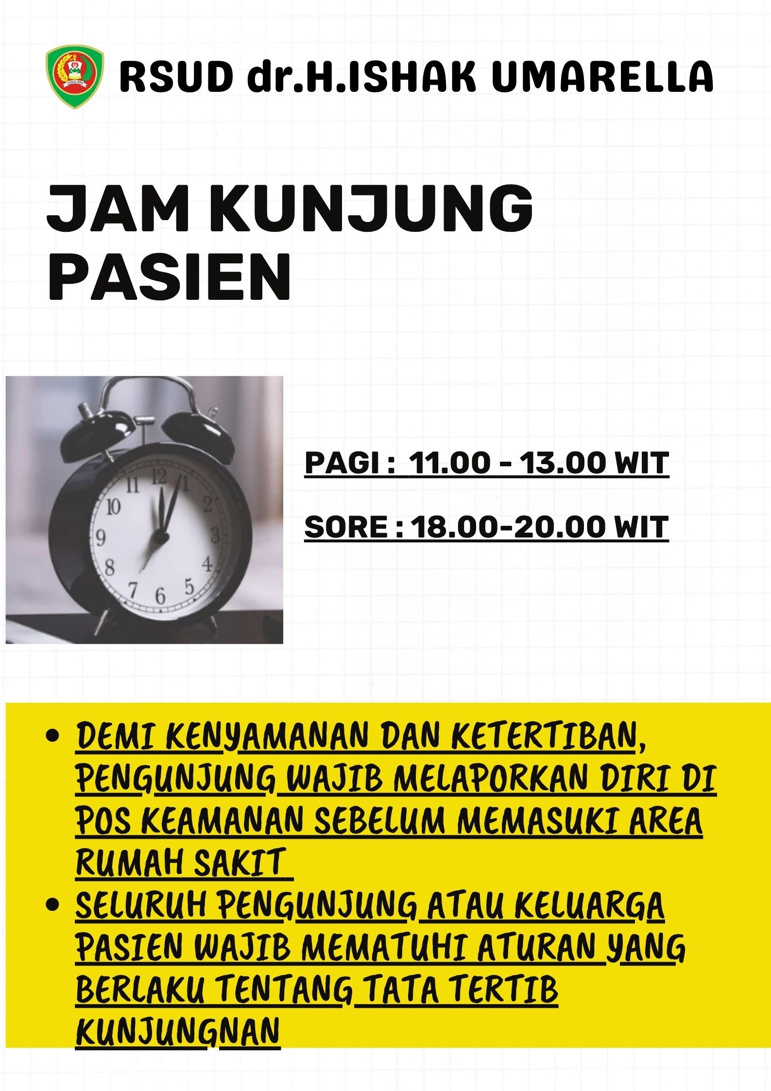Jam Kunjungan RSUD dr H Ishak Umarella